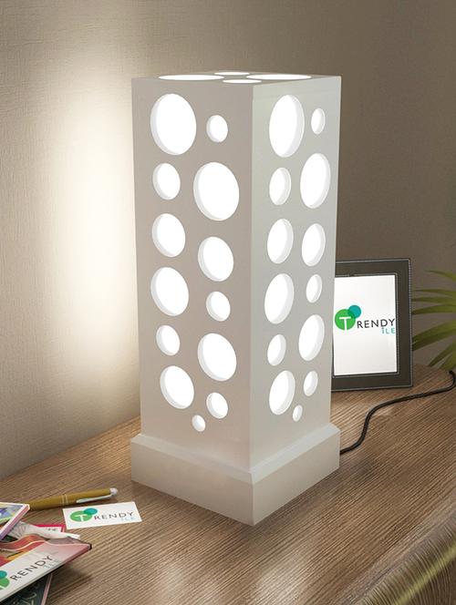 home sparkle led table lamp big engineered wood (white) (17 x 17 x 47.5 cm) - 15926576 - Very Small Image - 1