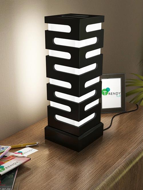 home sparkle led table lamp big engineered wood (black) (17 x 17 x 47.5 cm) - 15926577 - Very Small Image - 1