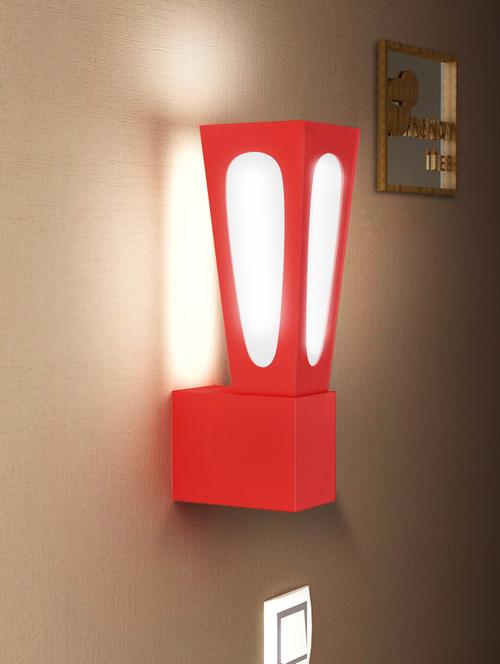 home sparkle led wall light engineered wood (red) (10 x 10.5 x 32.5 cm) - 15926589 - Very Small Image - 1