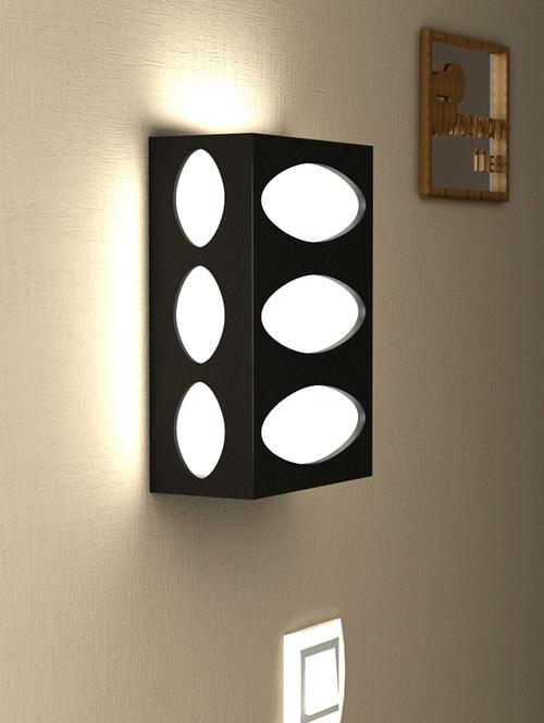 home sparkle led wall light engineered wood (black) (17.5 x 9 x 25 cm) - 15926591 - Very Small Image - 1