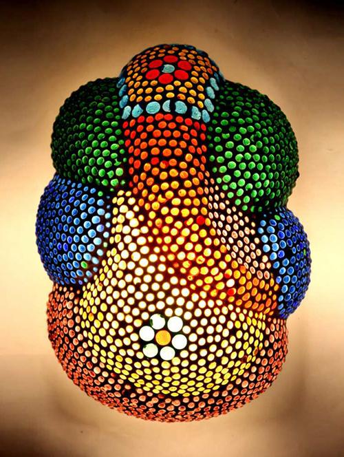 home sparkle led wall light & lamp glass (multicolour) (10 x 10 x 20 cm) - 15926601 - Very Small Image - 1