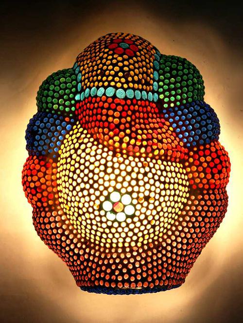 home sparkle led wall light & lamp glass (multicolour) (10 x 10 x 20 cm) - 15926606 - Very Small Image - 1
