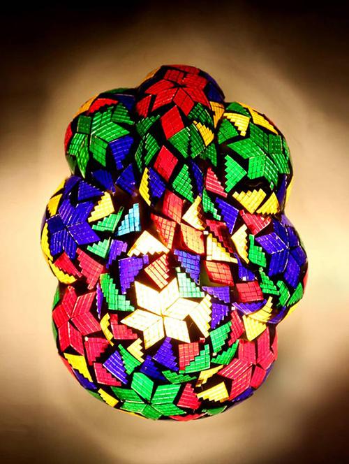 home sparkle led wall light & lamp glass (multicolour) (10 x 10 x 20 cm) - 15926616 - Very Small Image - 1