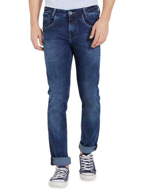 blue cotton washed jeans - 15926656 - Very Small Image - 1