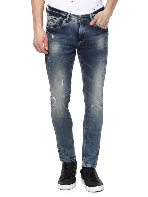 dark blue heavy washed ripped denim jeans - 15926674 - Very Small Image - 1
