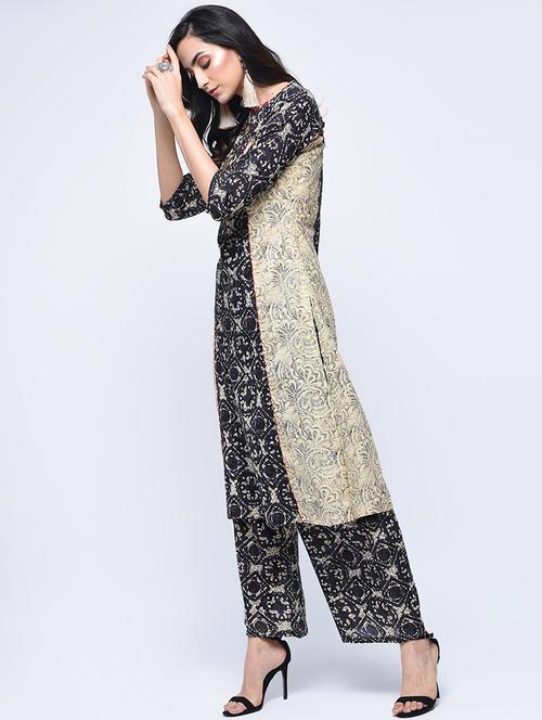 printed kurta with palazzo set - 15926943 - Very Small Image - 1