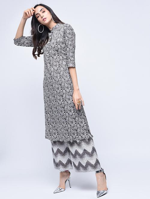 printed kurta with palazzo set - 15926977 - Very Small Image - 1