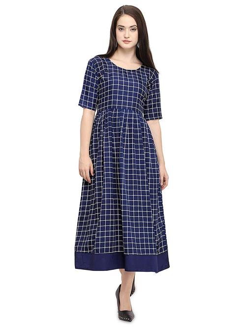 flared checkered dress - 15927059 - Very Small Image - 1