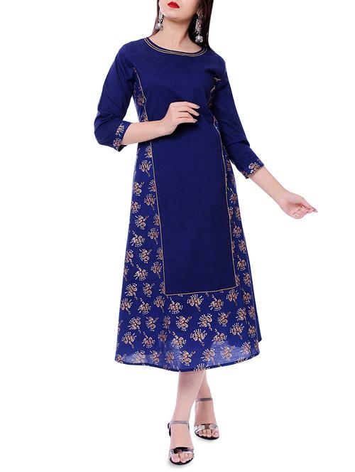 a-line layered printed dress - 15927137 - Very Small Image - 1