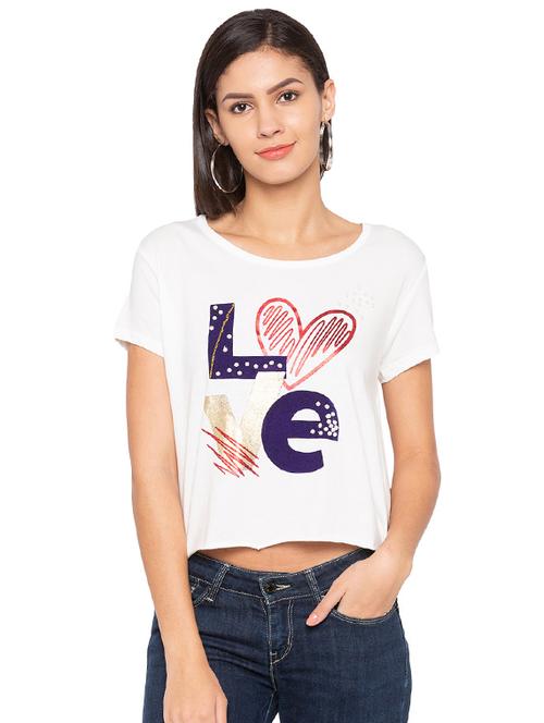 graphic print pearl embellished boxy tee - 15927506 - Very Small Image - 1