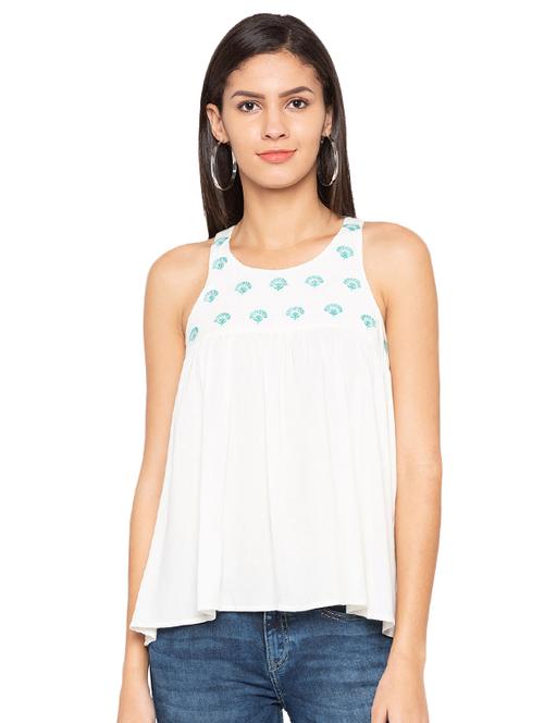 embroidered gathered halter neck top - 15927528 - Very Small Image - 1
