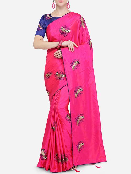 conversational pink embroidered saree - 15928498 - Very Small Image - 1