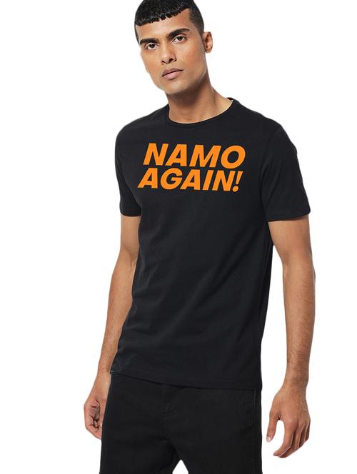 namo black cotton blend tshirt - 15929964 - Very Small Image - 1