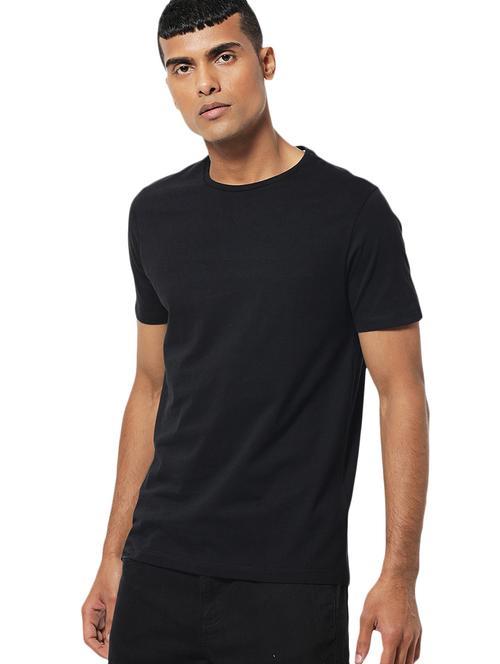 black cotton blend t-shirt - 15929968 - Very Small Image - 1