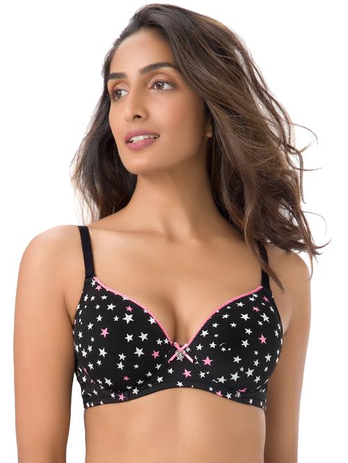 star print bow patch t-shirt bra - 15930740 - Very Small Image - 1