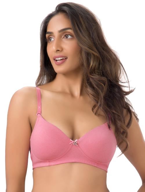 lace trim bow patch t-shirt bra - 15930745 - Very Small Image - 1