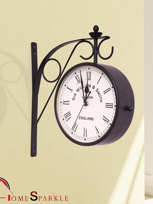 home sparkle station clock mild steel (black) (30 x 7.5 x 30 cm) - 15930769 - Very Small Image - 1