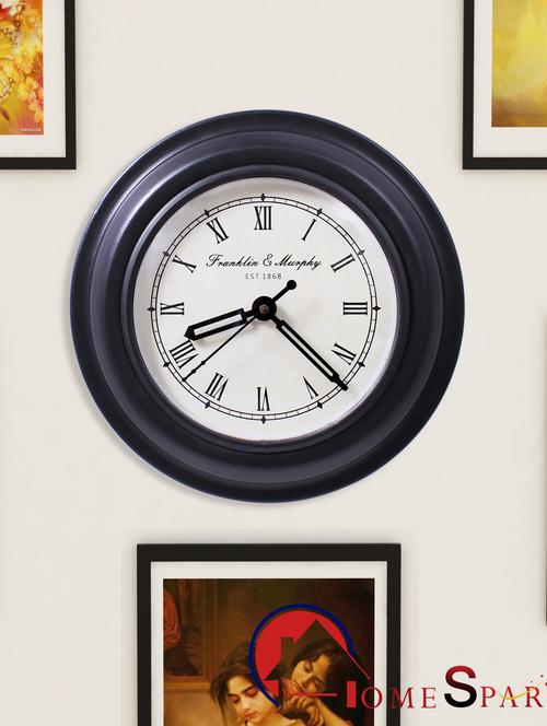 home sparkle wall clock mild steel (black) (22.5 x 5 x 22 cm) - 15930770 - Very Small Image - 1