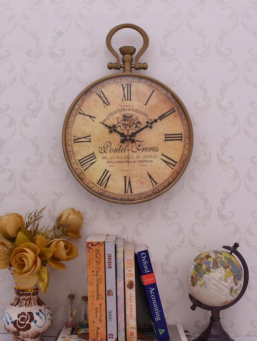home sparkle wall clock mild steel (antique) (30 x 8 x 43 cm) - 15930783 - Very Small Image - 1