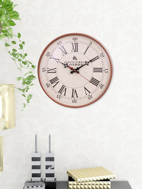 home sparkle wall clock mild steel (copper) (30 x 6.5 x 30 cm) - 15930798 - Very Small Image - 1