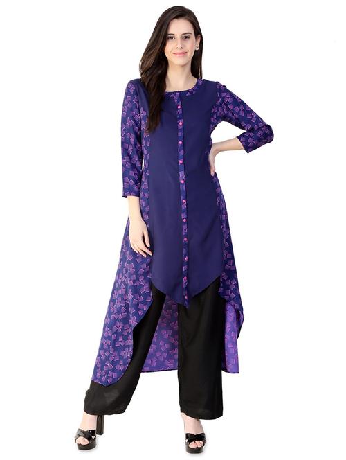 high low printed kurta - 15930810 - Very Small Image - 1