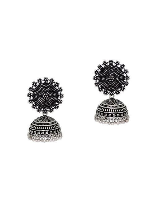 silver plated jhumka earring - 15931531 - Very Small Image - 1