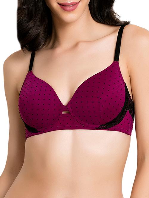 lace trim polka dots t-shirt bra - 15932436 - Very Small Image - 1