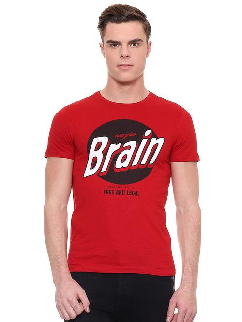 red typographic tshirt - 15932740 - Very Small Image - 1