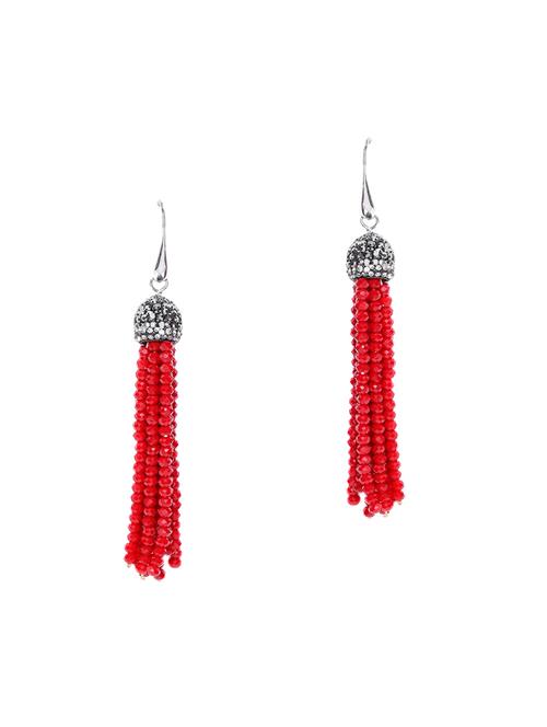 red brass drop earring - 15932936 - Very Small Image - 1