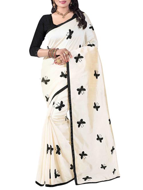 ivory conversational embroidered saree with blouse - 15932972 - Very Small Image - 1