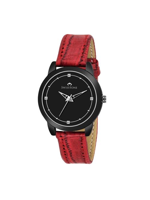 swisstone bk342-blk-red round dial analog watch - 15933009 - Very Small Image - 1
