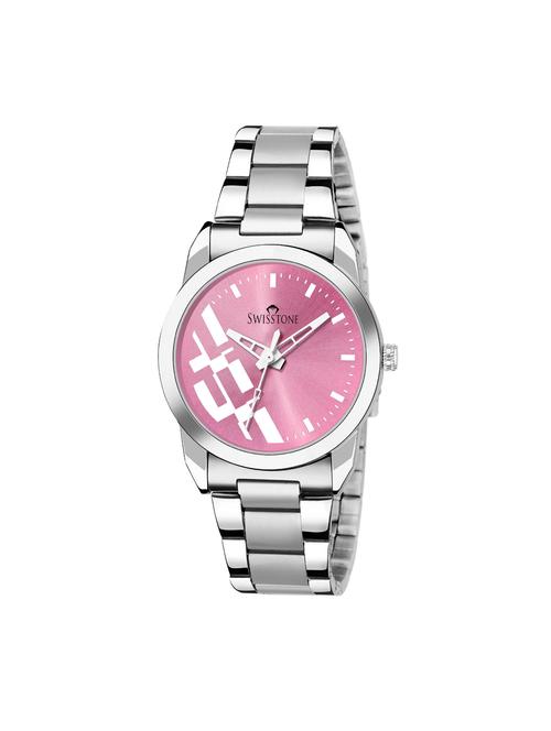 swisstone swss399-pnk-ch round dial analog watch - 15933023 - Very Small Image - 1