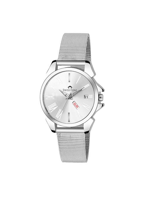 swisstone wt345-wht-ch round dial analog watch - 15933030 - Very Small Image - 1