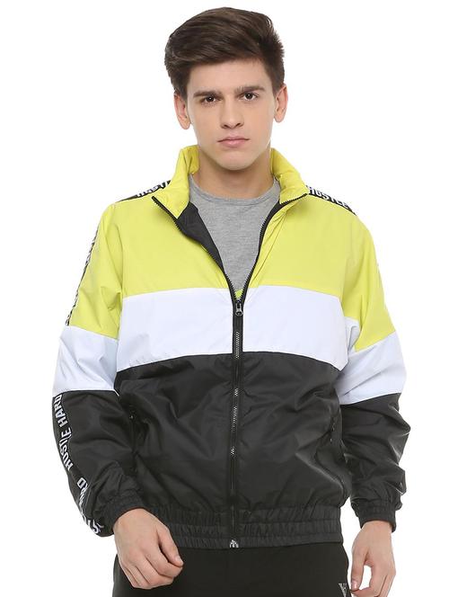 black color block casual jacket - 15933348 - Very Small Image - 1