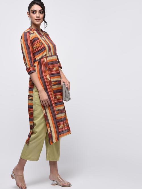 ikat print straight kurta - 15933689 - Very Small Image - 1