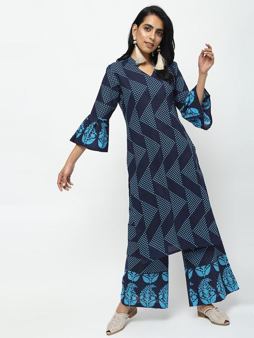 bell sleeved printed kurta - 15933708 - Very Small Image - 1