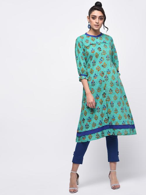 floral print a-line kurta - 15933713 - Very Small Image - 1