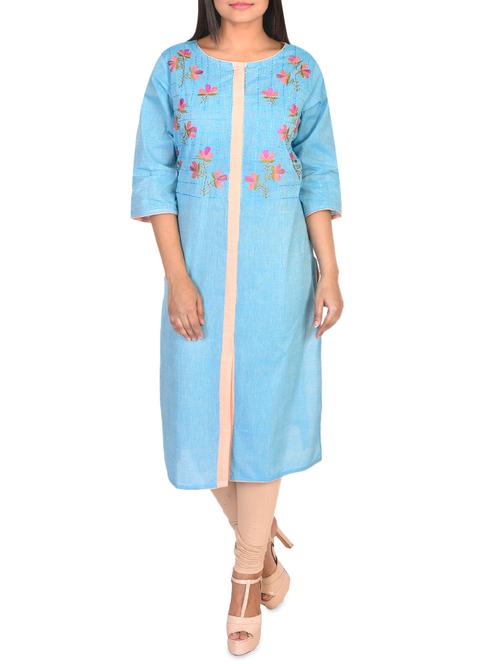 embroidered straight kurta - 15934053 - Very Small Image - 1