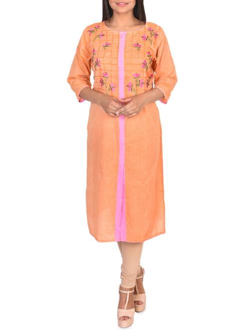 embroidered straight kurta - 15934055 - Very Small Image - 1