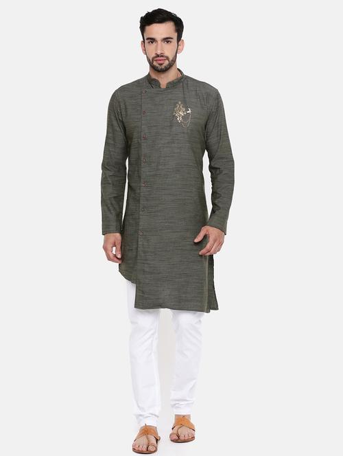 grey cotton ethnic wear set - 15934419 - Very Small Image - 1