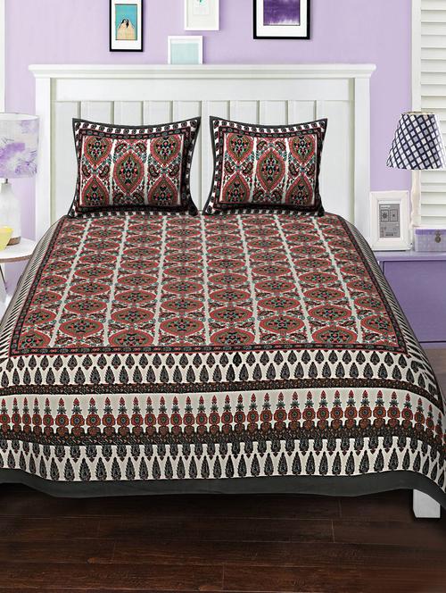 cotton bed sheet with 2 pillow covers - 15934470 - Very Small Image - 1