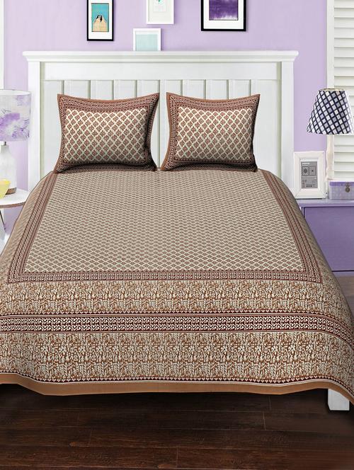 cotton bed sheet with 2 pillow covers - 15934479 - Very Small Image - 1
