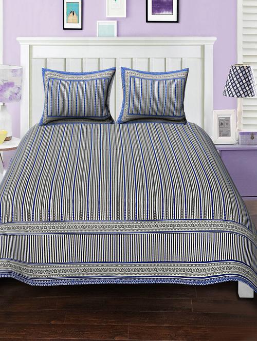 cotton bed sheet with 2 pillow covers - 15934482 - Very Small Image - 1