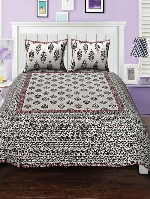 cotton bed sheet with 2 pillow covers - 15934485 - Very Small Image - 1