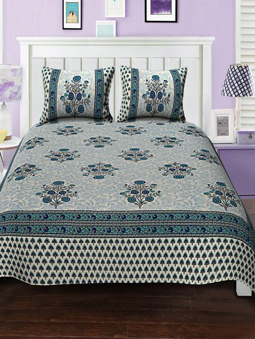 cotton bed sheet with 2 pillow covers - 15934487 - Very Small Image - 1