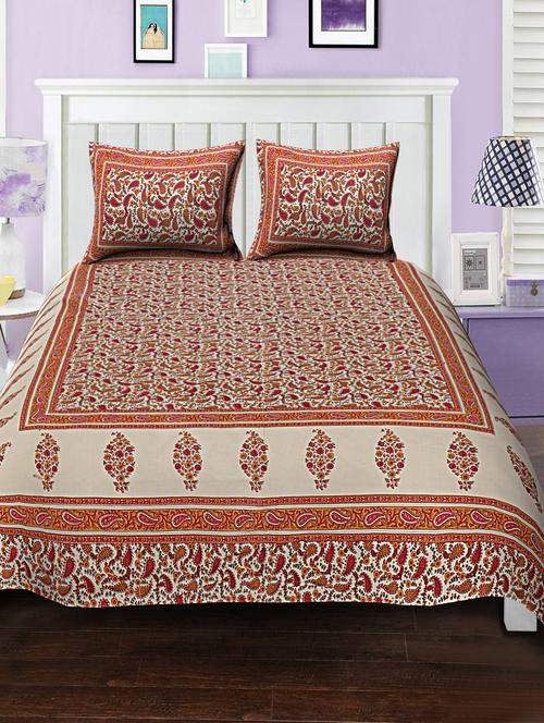 cotton bed sheet with 2 pillow covers - 15934496 - Very Small Image - 1