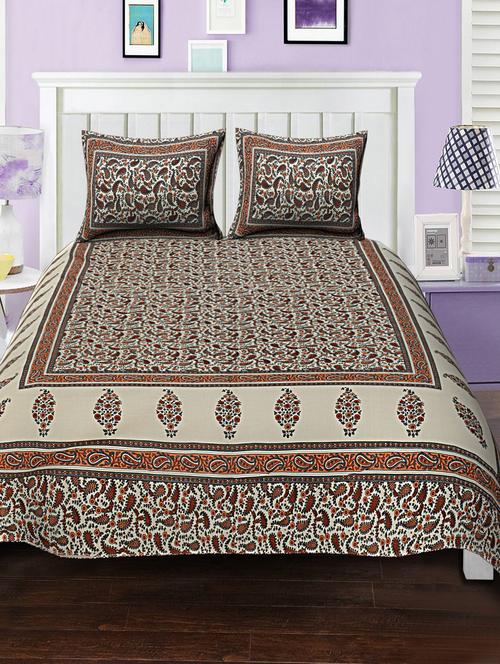 cotton bed sheet with 2 pillow covers - 15934497 - Very Small Image - 1