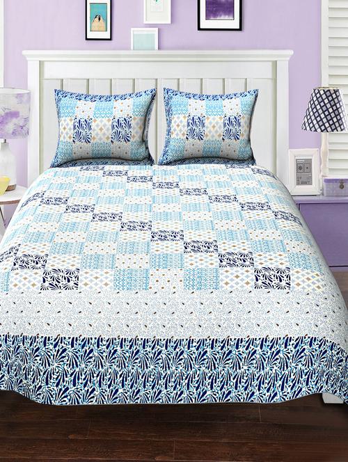 cotton bed sheet with 2 pillow covers - 15934501 - Very Small Image - 1