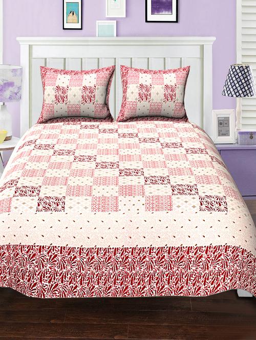cotton bed sheet with 2 pillow covers - 15934502 - Very Small Image - 1