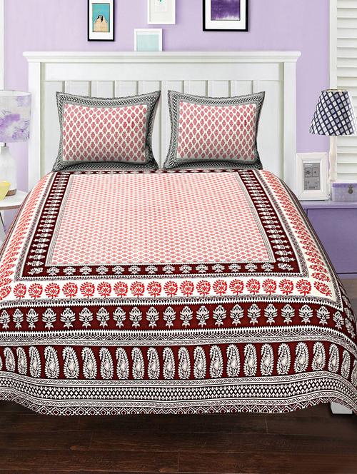 cotton bed sheet with 2 pillow covers - 15934505 - Very Small Image - 1